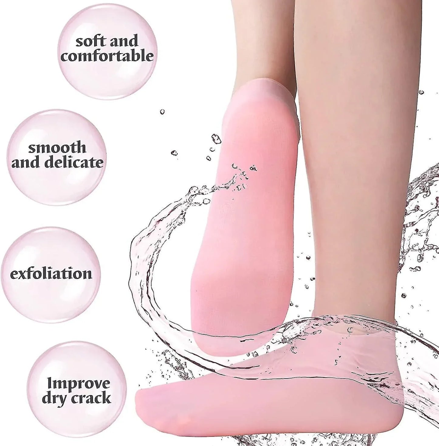 1 Pair Gel Heel Socks,
Health and Beauty