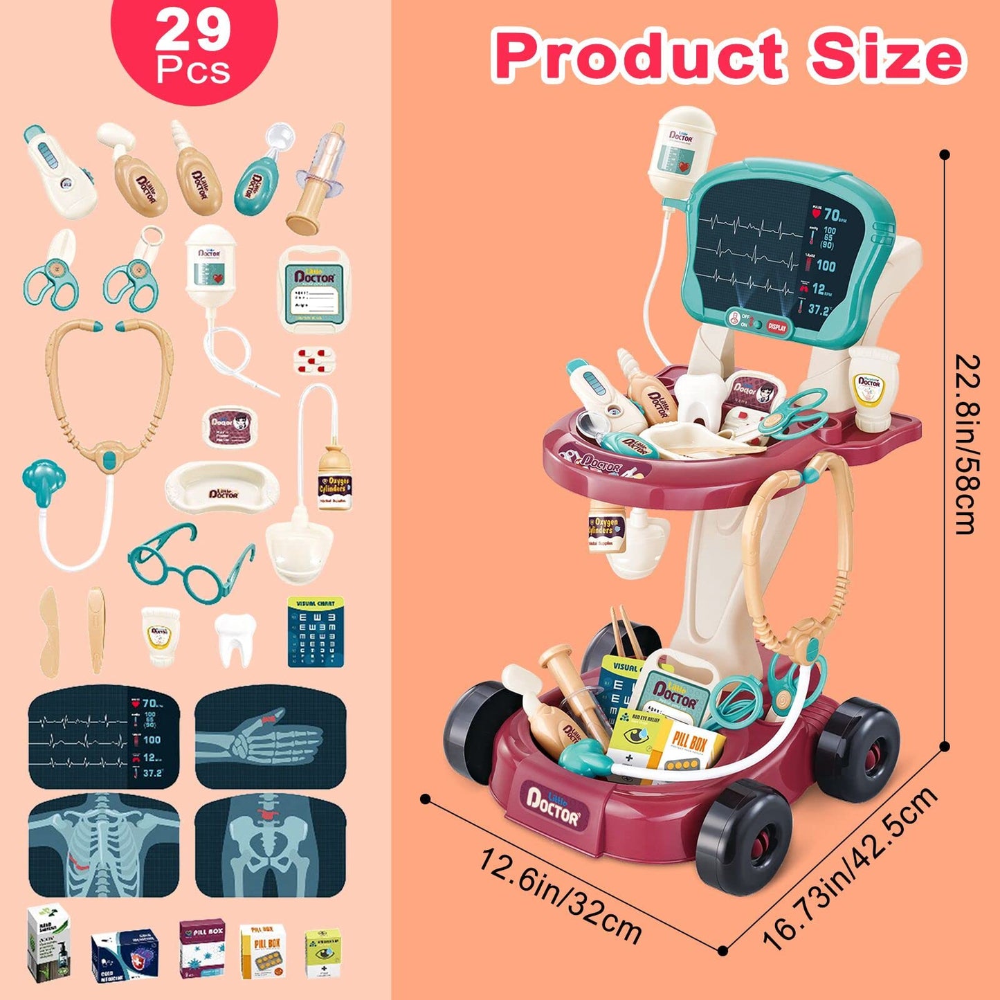 29 Pcs Doctor Set Toy – Educational Medical, Babies and Toys