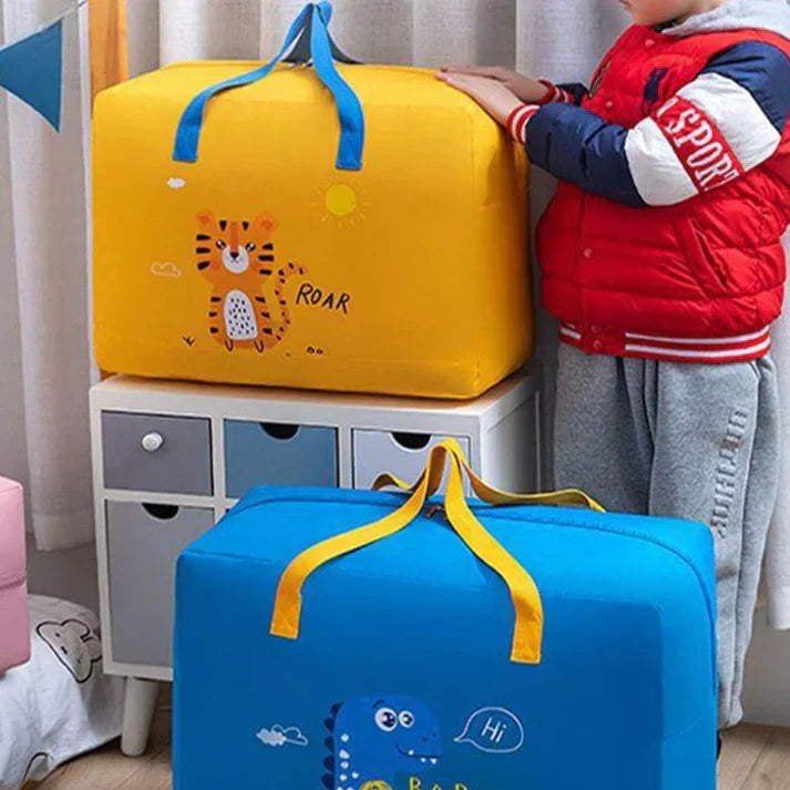 Foldable Cartoon Print Storage Bag, Wardrobe and Organizer