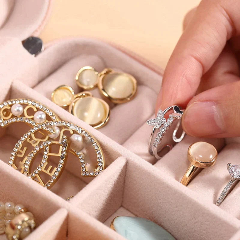 Luxury Plush Jewelry Organizer Box, Jewelry Organizer