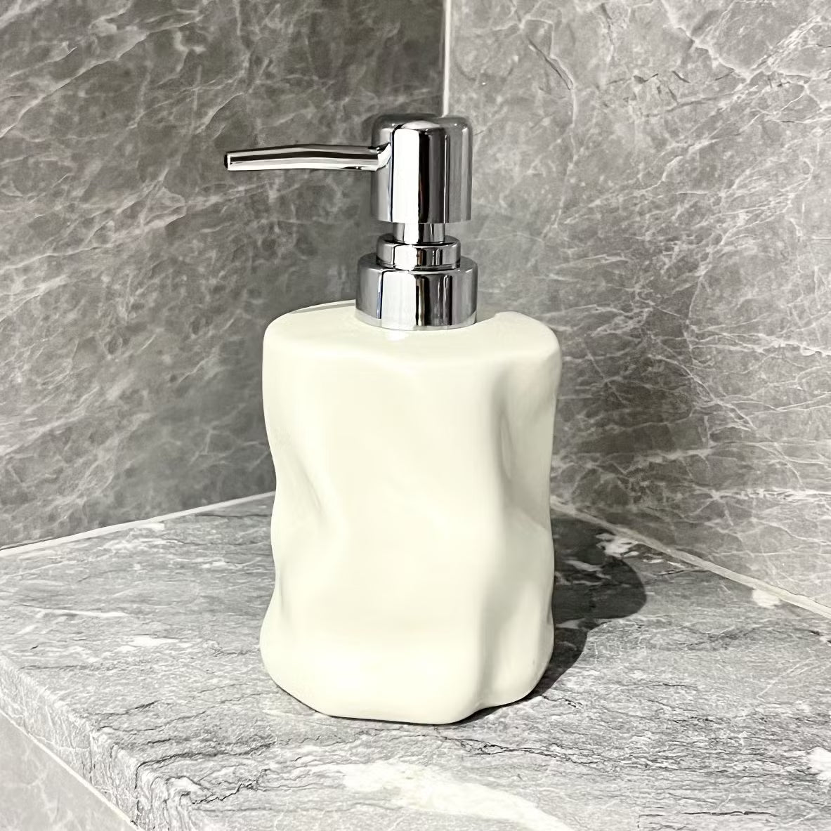 Bathroom Ceramic Liquid Soap Dispenser – 400ml Capacity, Home and Living