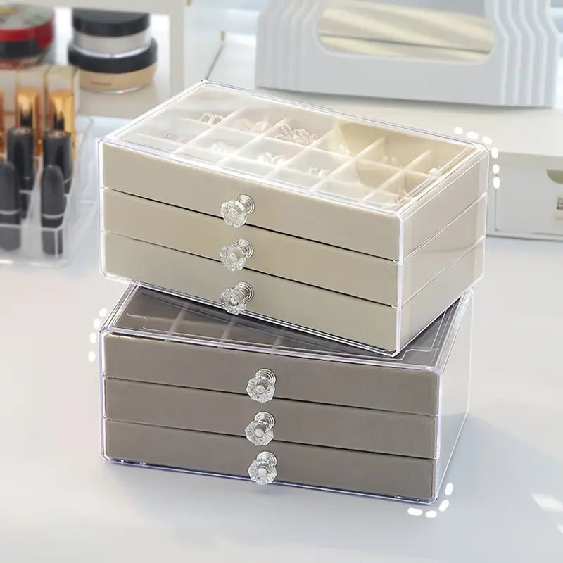 Soft Velvet 3 Portion Organizer, Jewerly Organizer