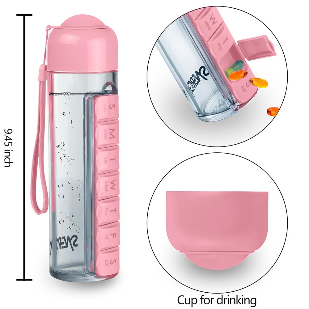 Travel Water Bottle with Pill Compartment, Home and Living