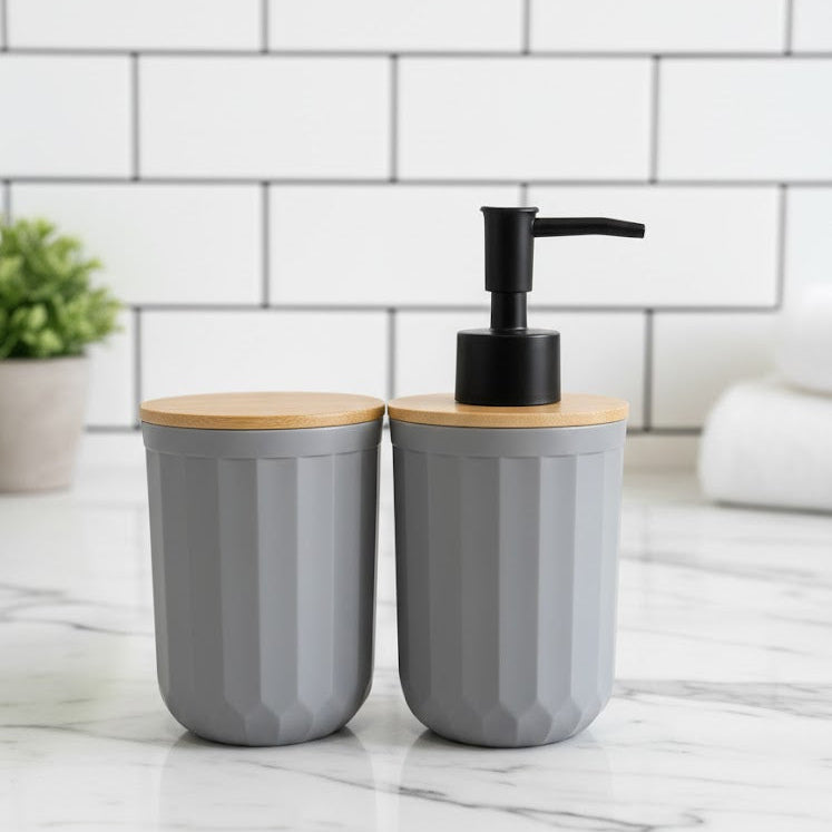 Wooden Texture Bathroom Set, Home nd Living