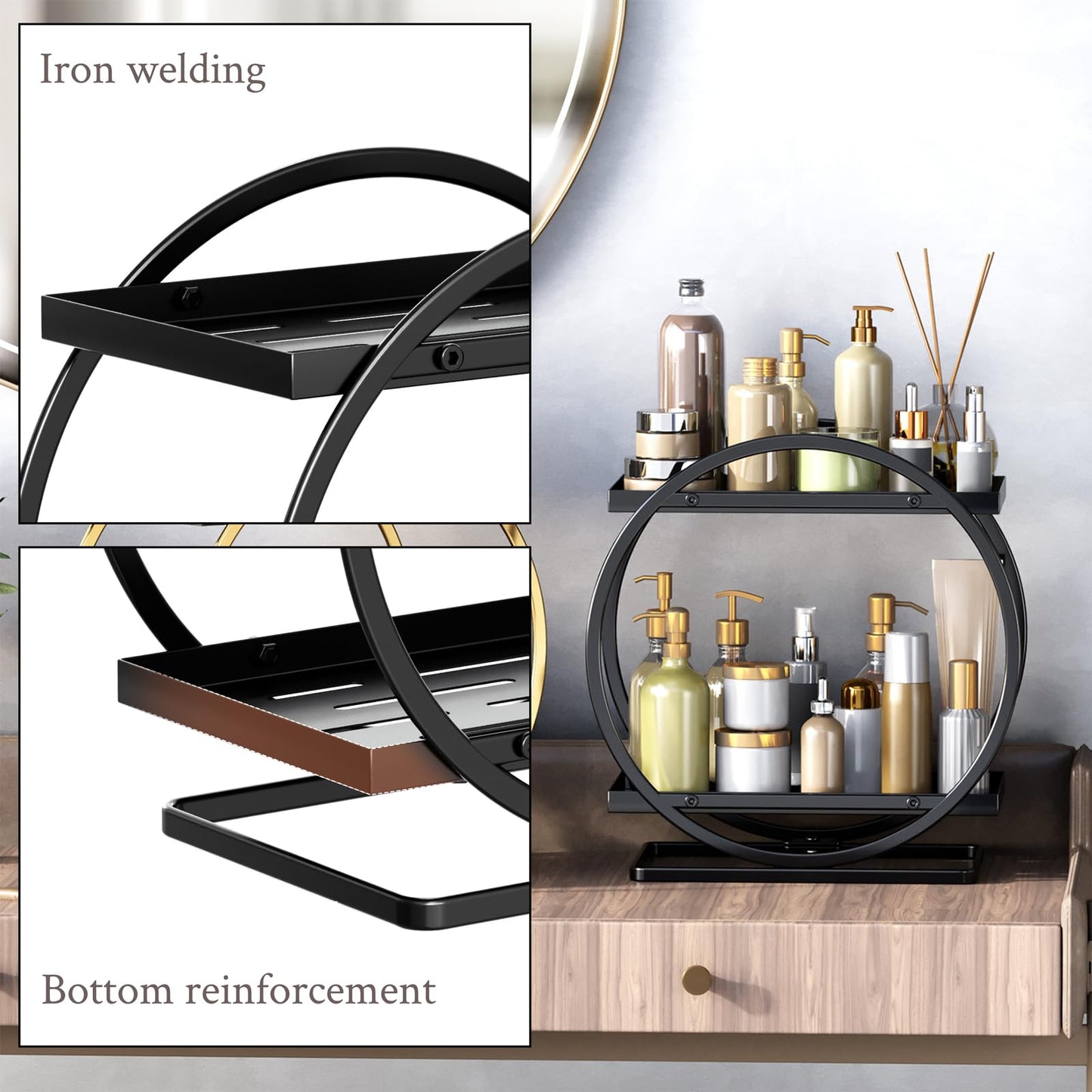  2 Layer Round Storage Rack
