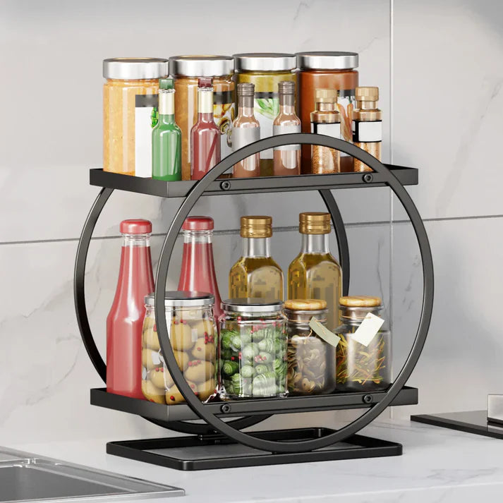  2 Layer Round Storage Rack
