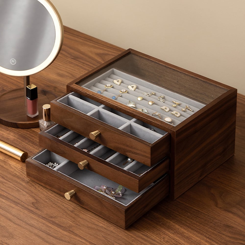 3-Tier Wooden Jewelry Storage Organizer, Jewelry Organizer 