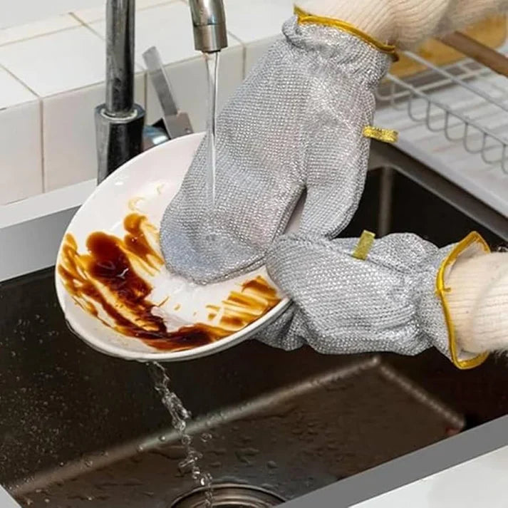5 Pcs Reuseable Steel Wire Dishwashing Glove