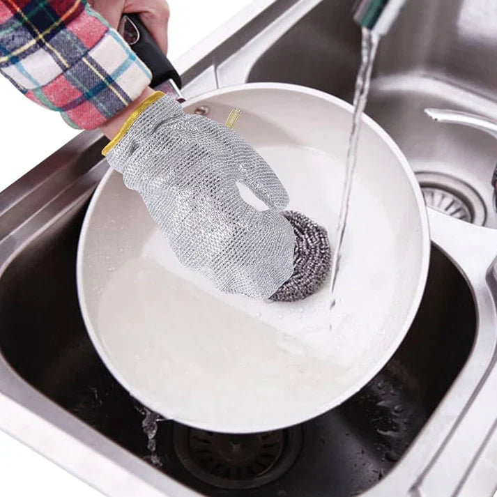 5 Pcs Reuseable Steel Wire Dishwashing Glove