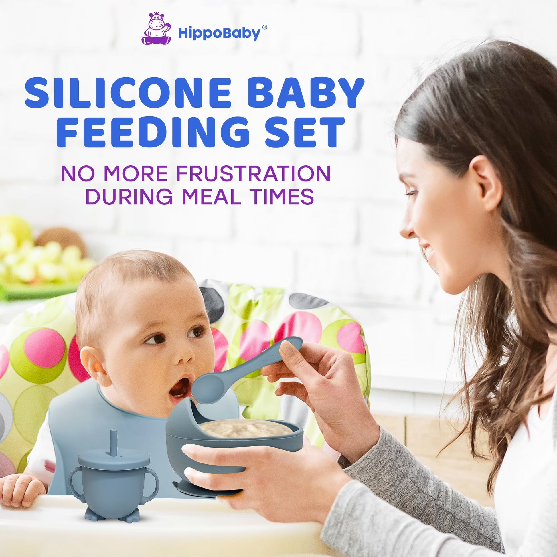 8-Piece Non-Toxic Silicone Baby Feeding Set, Babies and Toys 