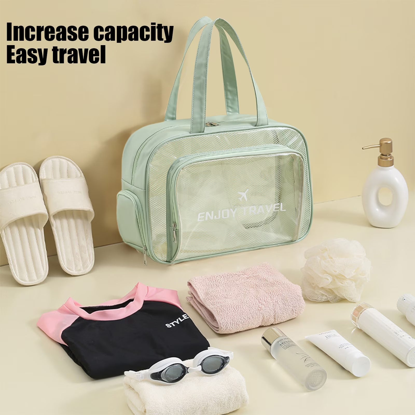 Clear Portable Toiletry Organizer Pouch