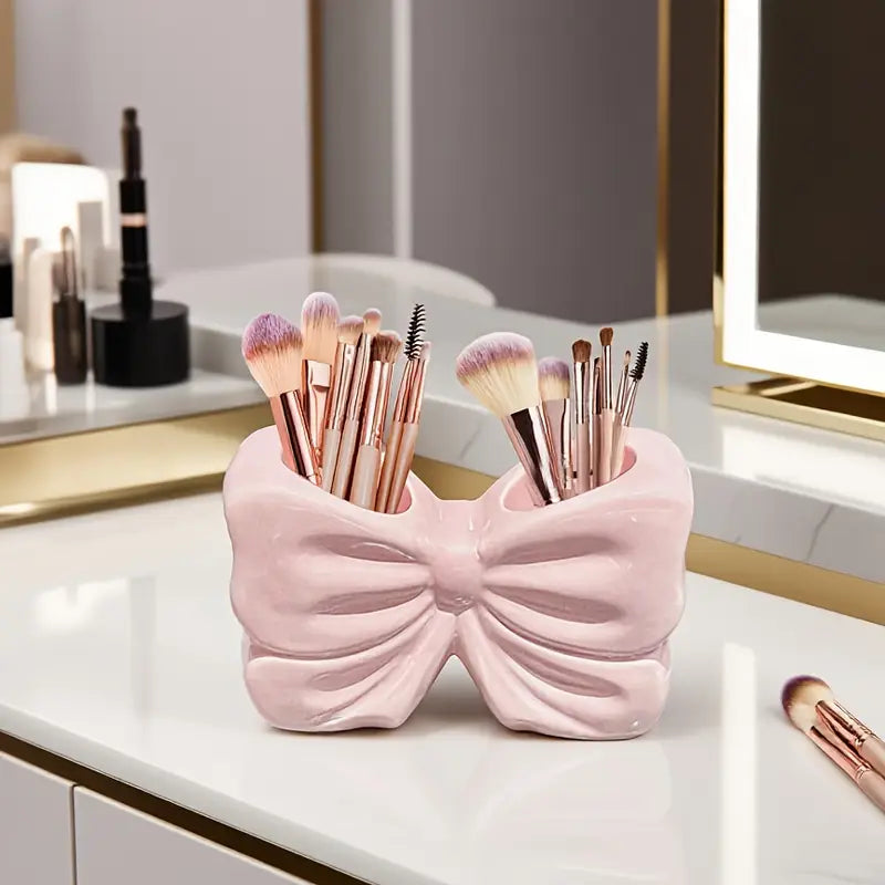 Cute Bow Cosmetic Brush Organizer, Home and Living 