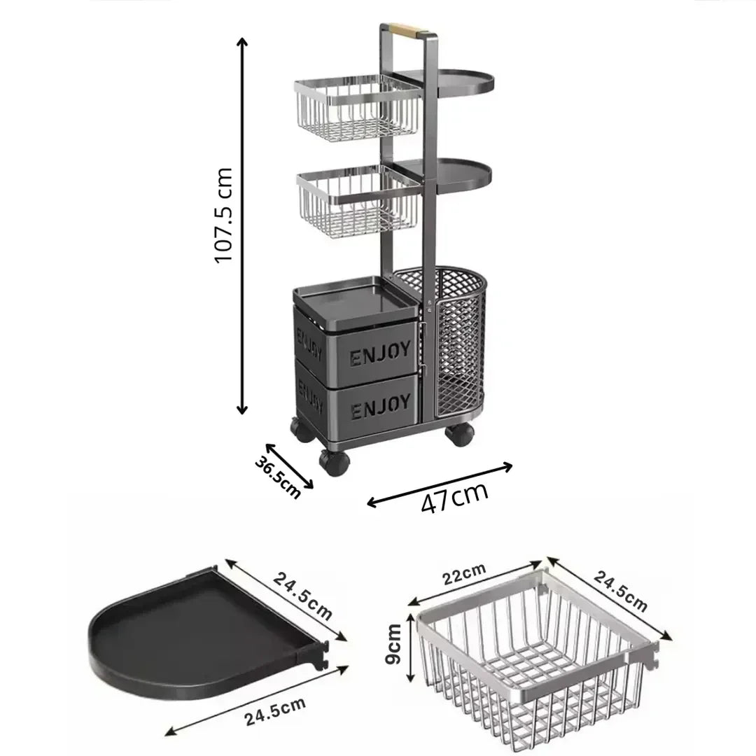 Kitchen Storage Trolley Cart, Kitchen Accessories 