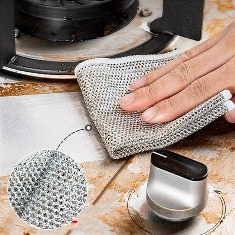Reusable Silver Wire Dish Cloths, Kitchen Accessories 